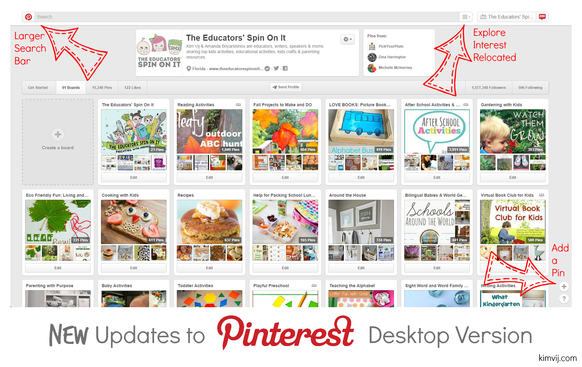 New Updates to Pinterest Desktop Version 